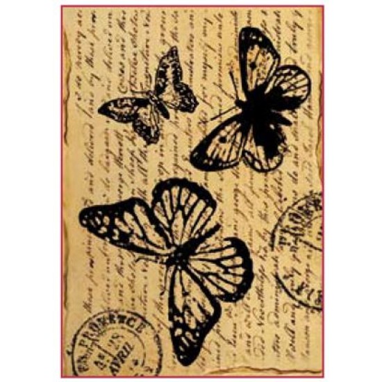 Ριζόχαρτο Decoupage A4 - Butterfly with words 