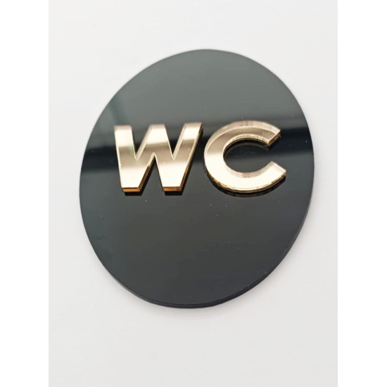 Plexiglass Πινακίδα WC 12cm 