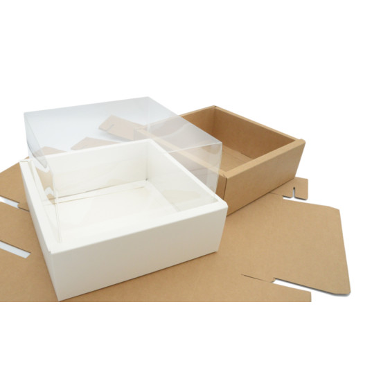 ΧΑΡΤΙΝΟ ΚΟΥΤΙ ME ΨΗΛΟ KAΠΑΚΙ ΖΕΛΑΤΙΝΑ 25cm x 25cm x 15cm
