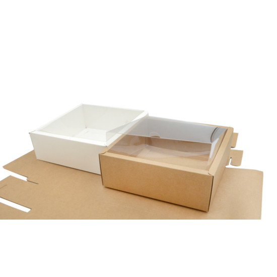 ΧΑΡΤΙΝΟ ΚΟΥΤΙ ME KAΠΑΚΙ ΖΕΛΑΤΙΝΑ 20cm x 20cm x 7cm