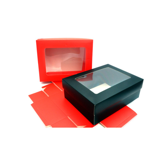 ΧΑΡΤΙΝΟ ΚΟΥΤΙ ME KAΠΑΚΙ ΠΑΡΑΘΥΡΟ ΖΕΛΑΤΙΝΑ 22cm x 17cm x 7.5cm
