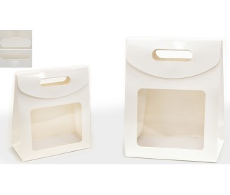 ΤΣΑΝΤΑ ΜΕ ΠΑΡΑΘΥΡΟ ΠΛΑΣΤΙΚΟΠΟΙΗΜΕΝΗ ΓΥΑΛΙΣΤΕΡΗ 12cm x 16.5cm x 6cm 0402134