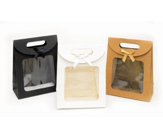 ΤΣΑΝΤΑ ΧΑΡΤΙΝΗ ΜΕ ΠΑΡΑΘΥΡΟ ΚΑΙ ΦΙΟΓΚΟ 12cm x 16cm x 6cm 0402148