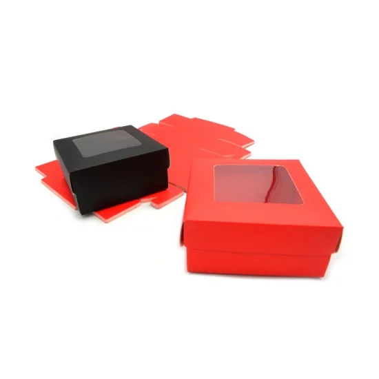 ΧΑΡΤΙΝΟ ΚΟΥΤΙ ME KAΠΑΚΙ ΠΑΡΑΘΥΡΟ ΖΕΛΑΤΙΝΑ 13cm x 13cm x 6cm 0402240