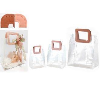 TΣΑΝΤΑ ΔΙΑΦΑΝΗ PVC ΜΕ ΔΕΡΜΑΤΙΝΑ ΧΕΡΟΥΛΙΑ 21cm x 22cm x 11cm 0402337 TΣΑΝΤΑ ΔΙΑΦΑΝΗ PVC ΜΕ ΔΕΡΜΑΤΙΝΑ ΧΕΡΟΥΛΙΑ 21cm x 22cm x 11cm 0402337