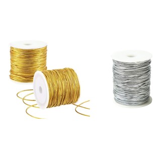 ΚΟΡΔΟΝΙ ΕΛΑΣΤΙΚΟ ΧΡΥΣΟ/ΑΣΗΜΙ 1mm x 100m 0501146