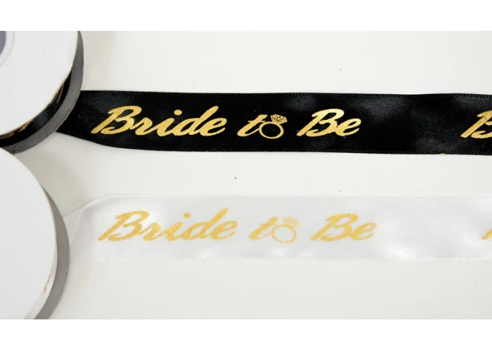 ΚΟΡΔΕΛΑ ΣΑΤΕΝ ΧΡΥΣΟΤΥΠΙΑ BRIDE TO BE 2.5cm x 25Y 0501296