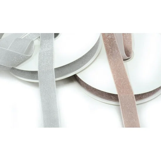 ΚΟΡΔΕΛΑ ΒΕΛΟΥΔΙΝΗ ΜΕ ΑΣΗΜΙ ΓΚΛΙΤΕΡ 1cm x 25Y 0501366
