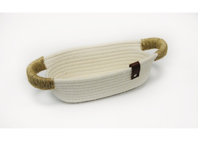 ΚΑΛΑΘΙ ΟΒΑΛ BOHO ΒΑΜΒΑΚΕΡΟ ΜΕ ΧΕΡΟΥΛΙΑ 25cm x 12cm x 7cm 0502363