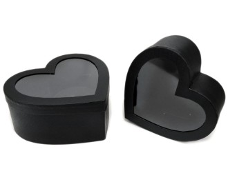 ΚΟΥΤΙ ΚΑΡΔΙΑ ΜΑΥΡΟ ΣΕΤ/2 ΜΕ ΠΑΡΑΘΥΡΟ ΖΕΛΑΤΙΝΑ 0502704