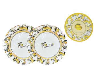 ΠΙΑΤΟ 27cm ΛΕΜΟΝΙΑ ΣΕΤ/2 ΑΠΟ ΠΟΡΣΕΛΑΝΗ ΜΕ ΚΟΥΤΙ ΔΩΡΟΥ 0502729