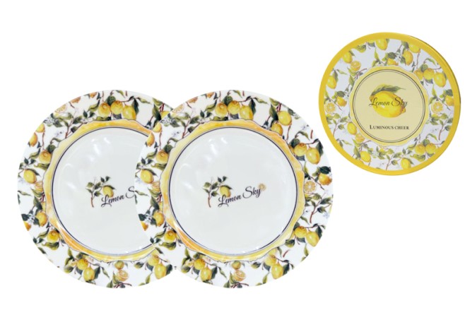 ΠΙΑΤΟ 27cm ΛΕΜΟΝΙΑ ΣΕΤ/2 ΑΠΟ ΠΟΡΣΕΛΑΝΗ ΜΕ ΚΟΥΤΙ ΔΩΡΟΥ 0502729