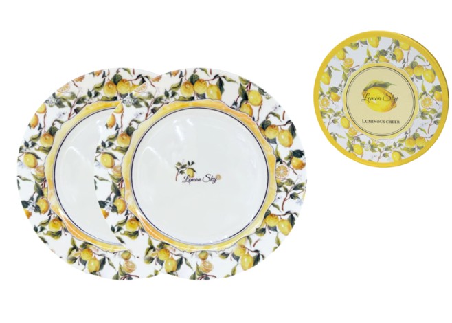 ΠΙΑΤΟ 25.5cm ΛΕΜΟΝΙΑ ΣΕΤ/2 ΑΠΟ ΠΟΡΣΕΛΑΝΗ ΜΕ ΚΟΥΤΙ ΔΩΡΟΥ 0502730