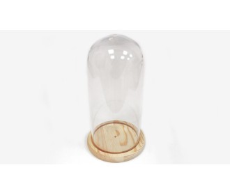 ΚΑΜΠΑΝΑ ΓΥΑΛΙΝΗ ΣΕ ΞΥΛΙΝΗ ΒΑΣΗ 22cm 0503218