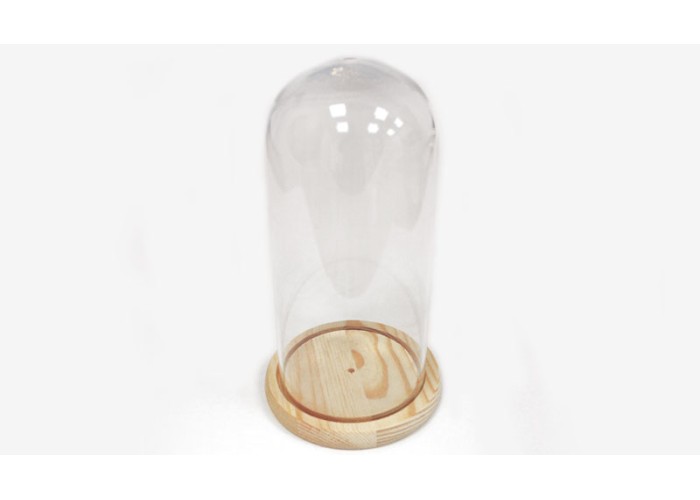 ΚΑΜΠΑΝΑ ΓΥΑΛΙΝΗ ΣΕ ΞΥΛΙΝΗ ΒΑΣΗ 22cm 0503218