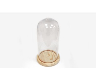 ΚΑΜΠΑΝΑ ΓΥΑΛΙΝΗ ΣΕ ΞΥΛΙΝΗ ΒΑΣΗ 18cm 0503219