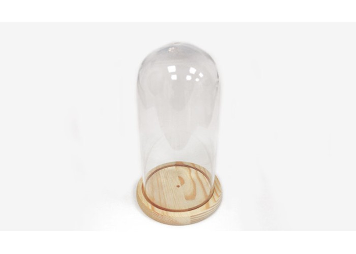 ΚΑΜΠΑΝΑ ΓΥΑΛΙΝΗ ΣΕ ΞΥΛΙΝΗ ΒΑΣΗ 18cm 0503219