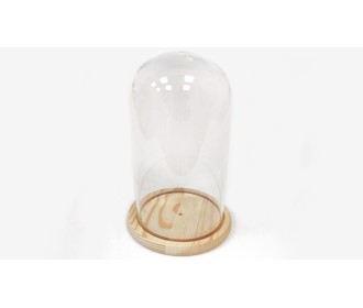 ΚΑΜΠΑΝΑ ΓΥΑΛΙΝΗ ΣΕ ΞΥΛΙΝΗ ΒΑΣΗ 25cm 0503225