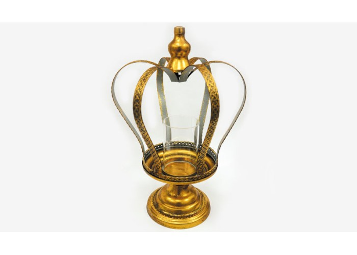ΜΕΤΑΛΛΙΚΟ ΚΗΡΟΠΗΓΙΟ ΚΟΡΩΝΑ ΜΕ ΒΑΣΗ 43cm x 16cm 6J7120 0503245