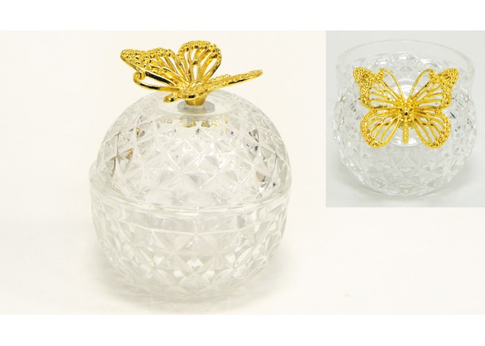 ΦΟΝΤΑΝΙΕΡΑ ΓΥΑΛΙΝΗ ΜΕ ΧΡΥΣΗ ΠΕΤΑΛΟΥΔΑ 8cm x 10.5cm FH-CY2211 0503286