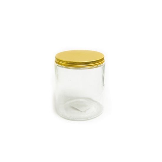 ΒΑΖΑΚΙ ΓΥΑΛΙΝΟ 6.5cm x 9.3cm ΧΡΥΣΟ ΒΙΔΩΤΟ ΚΑΠΑΚΙ 250ml 0503324