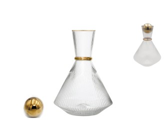 ΓΥΑΛΙΝΗ ΑΝΑΓΛΥΦΗ ΚΑΡΑΦΑ ΜΕ ΧΡΥΣΟ ΠΩΜΑ 1.8L 0503452