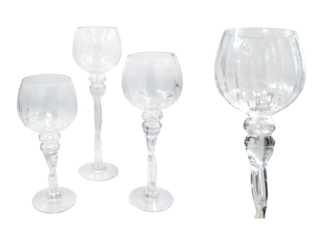 ΓΥΑΛΙΝΟ ΚΗΡΟΠΗΓΙΟ ΜΕ ΣΤΡΙΦΤΟ ΠΟΔΙ 40cm 0503465