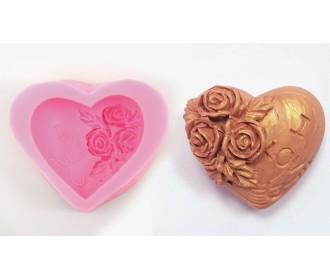 ΚΑΛΟΥΠΙ ΣΙΛΙΚΟΝΗΣ ΚΑΡΔΙΑ LOVE 7cm x 5.5cm 0515100