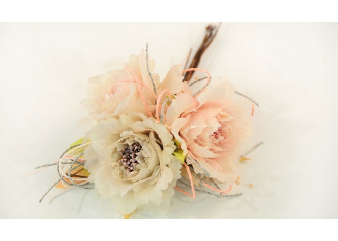 ΤΡΙΑΝΤΑΦΥΛΛΟ ΜΠΟΥΚΕΤΟ 20x15cm 3ΤΕΜ ΜΕ ΚΟΡΔΕΛΑΚΙΑ ΚΑΙ ΠΕΡΛΑ 0516035