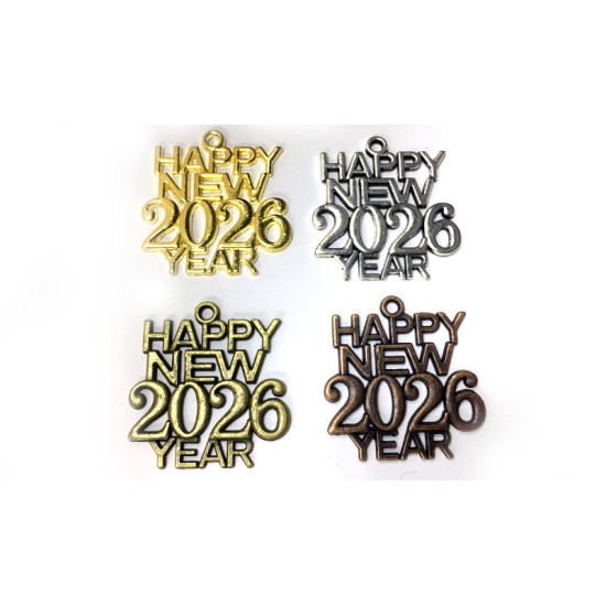 ΜΕΤΑΛΛΙΚΟ 3cm x 2.8cm Happy new year 0517855 ΜΕΤΑΛΛΙΚΟ 3cm x 2.8cm Happy new year 0517855
