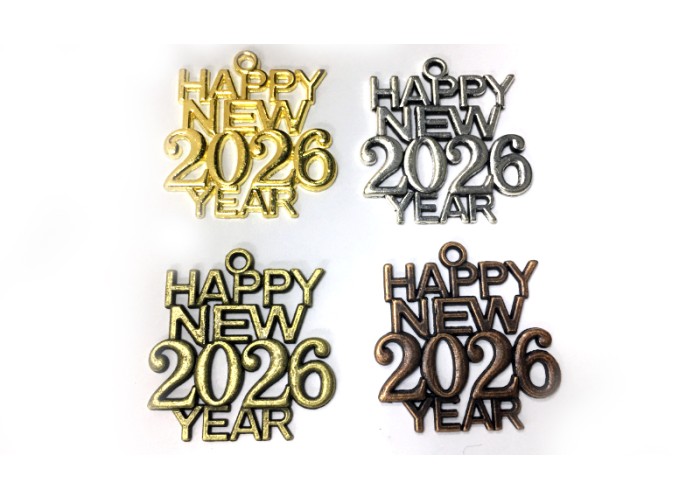 ΜΕΤΑΛΛΙΚΟ 3cm x 2.8cm Happy new year 0517855