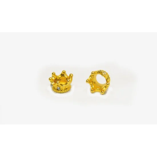 ΜΕΤΑΛΛΙΚΗ ΧΡΥΣΗ ΚΟΡΩΝΑ ΜΕ ΣΤΡΑΣ 7mm x 10mm B76369 0517946