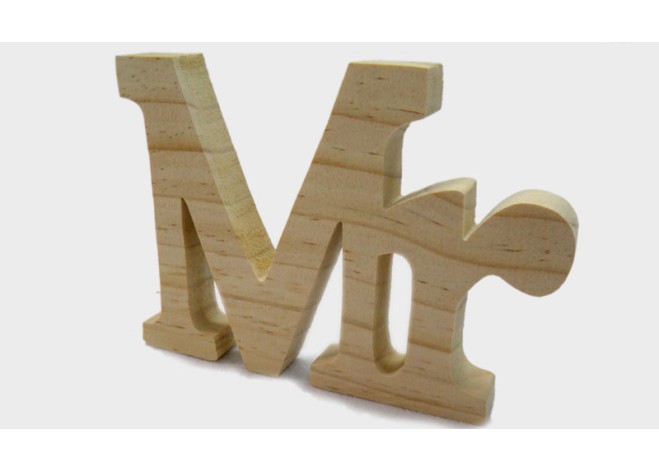 ΞΥΛΙΝΟ Mr & Mrs, ΓΡΑΜΜΑΤΑ MR 15x11cm ΦΥΣΙΚΟ 0519307