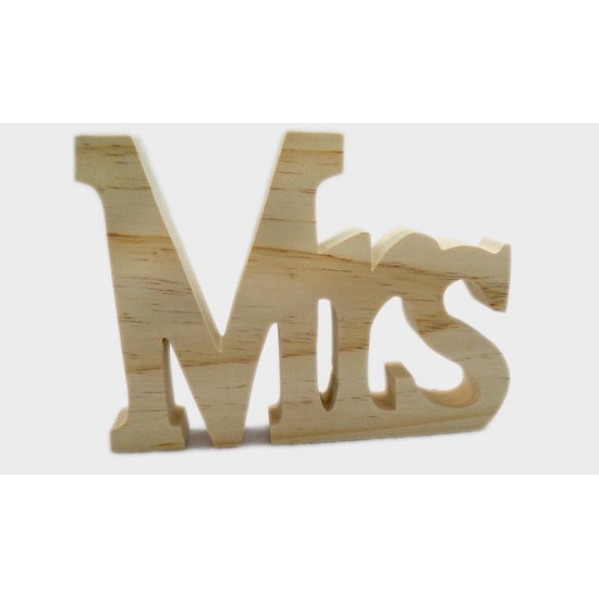ΞΥΛΙΝΟ Mr & Mrs, ΓΡΑΜΜΑΤΑ MRs 15cm x 11cm ΦΥΣΙΚΟ 0519308