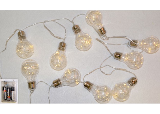 ΓΙΡΛΑΝΤΑ ΜΠΑΤΑΡΙΑΣ ΜΕ 10 ΛΑΜΠΕΣ ΜΕ LED 2.20m 0519444