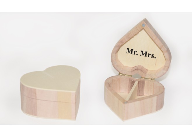 ΞΥΛΙΝΟ ΚΟΥΤΙ ΚΑΡΔΙΑ ΒΕΡΩΝ Mr-Mrs 8x8x4cm 0519525