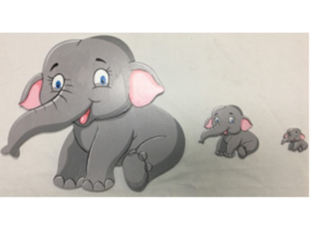 Small Wood elephant with hole size:3*3.5cm thickness:3mm 0519644