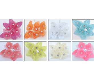 ΤΡΙΑΝΤΑΦΥΛΛΟ ΟΡΓΑΝΤΖΑΣ ΣΤΡΑΣ 10.5cm 6τεμ/μάτσο 0520019