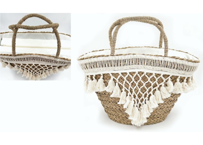 ΨΑΘΙΝΗ ΤΣΑΝΤΑ BOHO ΦΟΔΡΑΡΙΣΜΕΝΗ ΜΕ ΦΕΡΜΟΥΑΡ 0521015