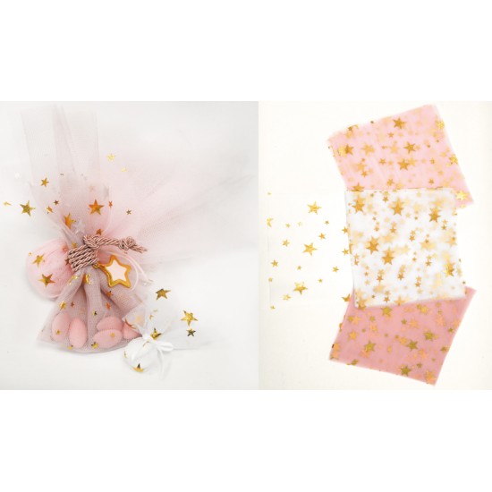 ΤΟΥΛΙ ΜΕ ΧΡΥΣΑ ΑΣΤΕΡΙΑ 14cm x 14cm 0527278 ΤΟΥΛΙ ΜΕ ΧΡΥΣΑ ΑΣΤΕΡΙΑ 14cm x 14cm 0527278