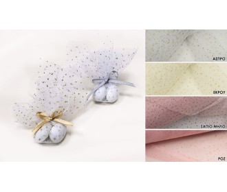 ΤΟΥΛΙ ΜΕ ΧΡΥΣΟ ΓΚΛΙΤΕΡ 14cm x 14cm 0527288