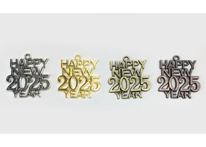 ΜΕΤΑΛΛΙΚΟ 3cm x 2.8cm Happy new year 2025 0530008 ΜΕΤΑΛΛΙΚΟ 3cm x 2.8cm Happy new year 2025 0530008