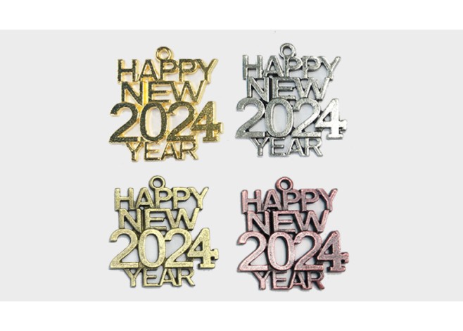 ΜΕΤΑΛΛΙΚΟ Happy new year 2024 0530075 ΜΕΤΑΛΛΙΚΟ Happy new year 2024 0530075