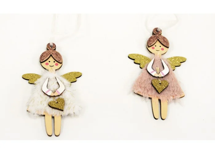 ΚΡΕΜΑΣΤΟ ΞΥΛΙΝΟ ΑΓΓΕΛΑΚΙ 11cm x 6cm 0530093