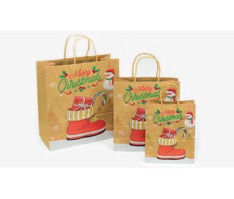 ΧΡΙΣΤΟΥΓΕΝΝΙΑΤΙΚΗ ΤΣΑΝΤΑ ΚΡΑΦΤ ΜΕ ΜΠΟΤΑ ΜΕΣΑΙΑ 21cm x 27cm 0531164