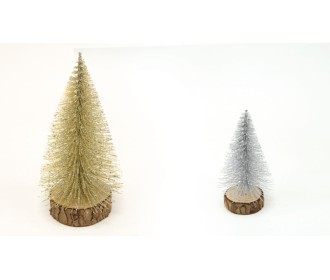 ΧΡΙΣΤΟΥΓΕΝΝΙΑΤΙΚΟ ΔΕΝΤΡΑΚΙ ΜΕ ΓΚΛΙΤΕΡ 15cm ΑΣΗΜΙ/ΧΡΥΣΟ 0531175