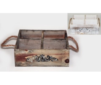 ΞΥΛΙΝΟ ΚΟΥΤΙ ΤΕΤΡΑΓΩΝΟ ΜΕ ΧΩΡΙΣΜΑΤΑ 23cm x 8cm 0619037