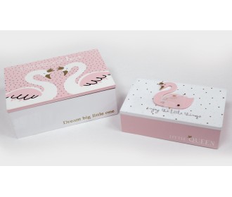 ΞΥΛΙΝΟ ΚΟΥΤΙ ΚΥΚΝΟΣ ΣΕΤ/2 17cm x 12cm x 6cm BS17-805 S/2 0621077