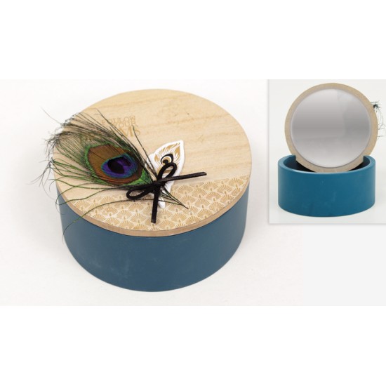 ΞΥΛΙΝΗ ΜΠΙΖΟΥΤΙΕΡΑ ΣΤΡΟΓΓΥΛΗ ΠΑΓΩΝΙ 13.5cm x 13.5cm x 6cm WH17-726 0621091