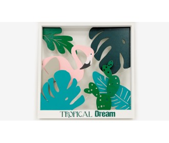 ΠΙΝΑΚΑΣ TROPICAL ΦΛΑΜΙΝΓΚΟ ΜΕ LED 30cm BS18-364 0621102 ΠΙΝΑΚΑΣ TROPICAL ΦΛΑΜΙΝΓΚΟ ΜΕ LED 30cm BS18-364 0621102